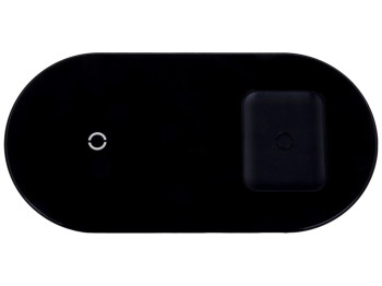 Бездротовий зарядний пристрій Baseus Simple 2in1 For Phones+Pods 15W WXJK 3.0A Колір Чорний, 01
