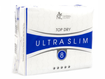 Прокладки для крит. дней Normal Clinic ultra slim top dry 5капель (цена за уп. 8шт) NCS07D