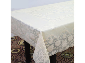 Клейонка вінілова ажурна відривна "Lace" 1,37х1,80м (10шт в рулоні) бежево-біла (ціна за рулон)