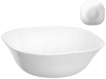 Салатник стеклокерамический Белый квадратный 17,2х17,2х6см