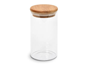 Банка с бамбуковой крышкой, 350мл, 6.5×12см