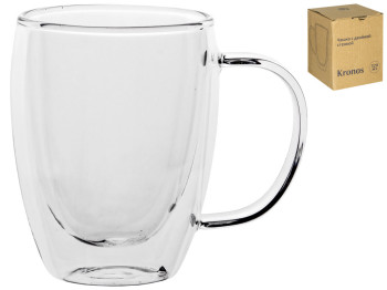 Чашка с двойной стенкой конус Kronos стеклянная 320мл
