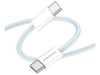 Кабель USB Borofone BX103 Original 60W Type-C to Type-C Колір Блакитний