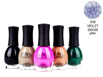 Лак для ногтей P.N.L №048 VIOLET SNOW Glitter 15мл
