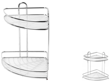 Полка 2-ярусна кутова Besser хромована 25,5х25,5х33см