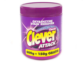 Плямовивідник Clever Attack в порошку 600гр+150гр бонус (Польща)