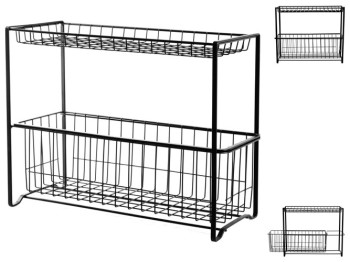 Полиця двоярусна для зберігання Ringel Raum, 39,5х15,2х32см, чорна, 6900069374217