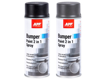 Фарба бамперна APP Bumper Paint 2в1 Spray, структурна, 400мл, чорний (020811)