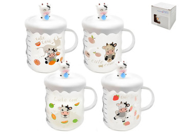 Чашка с крышкой Cows, 500мл