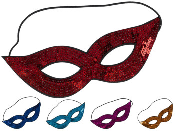 Маска карнавальна Паєтки забарвлення асорті 21х7см (ціна за 1шт) R87370