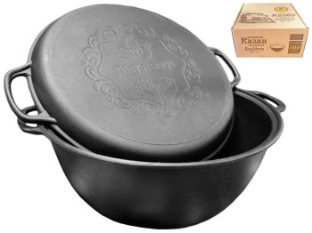 Казан чугунный с крышкой-сковородой Maysternya, 18л, 40см