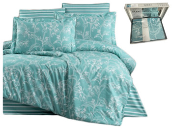 Комплект пост.белья Soho Charming turquoise двуспальный, хлопок 100%, 8690068910582