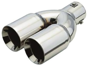 Насадка на глушитель VITOL НГ-0128, вход D64мм, длина 244мм, 2 выхода 76мм