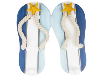 Вешалка настенная декоративная на 2 крючка Шлепки МДФ 18,5х4х20см