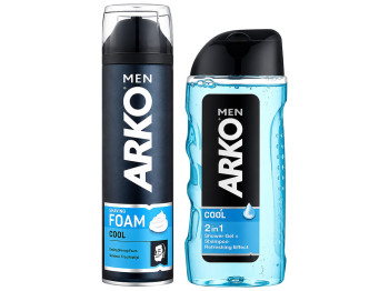Набір косметики ARKO Men Cool, піна для гоління та гель для душу, 2 шт