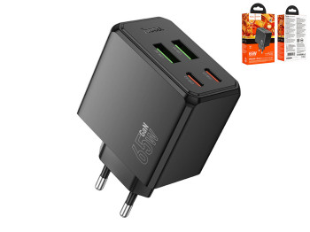Сетевое зарядное устройство Hoco CS19A 2USB-C 2USB PD QC 65W, цвет черный