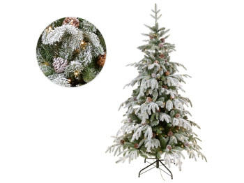 Елка искусственная Престиж с шишками, 152см, 799 веток, 200 LED, свет - тёплый белый