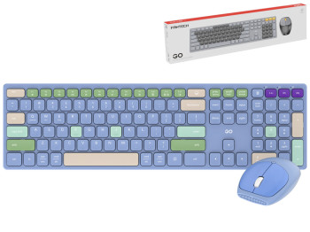 Беспроводная клавиатура и мышь Fantech Go WK895 Silent Click, Цвет Синий