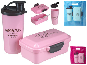 Набор для ланча детский Best wishes (бокс 400мл, поилка 400мл, ложка, разделитель)