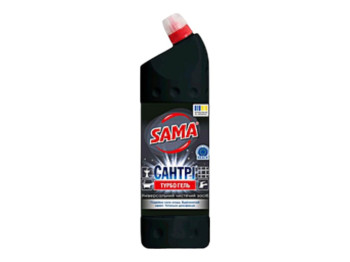 Чистящее средство SAMA turbo гель, 1000 мл, универсальное, без разводов