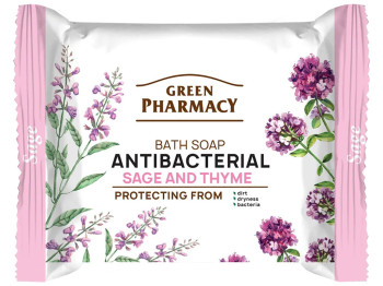 Мыло туалетное Green Pharmacy Антибактериальное Шалфей и тимьян 100г