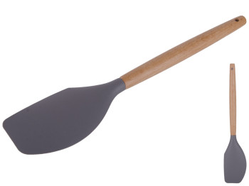 Лопатка силіконова з деревяною ручкою Stenson 32х6,3х2см