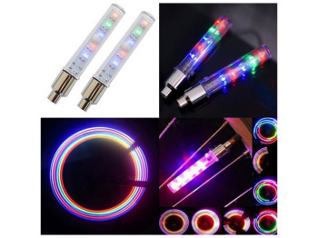 Ковпачок на ніпель світлодіодний для велосипеда, 9см (ціна за набір 2шт)