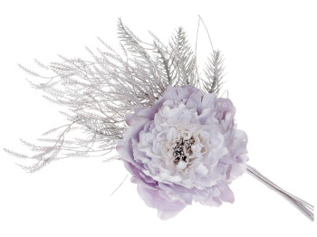 Декоративный искусственный цветок, 49см, цвет - бело-лиловый