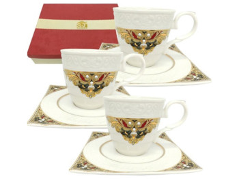 Набор чайный Амели 12 предметов (чашка 220мл, блюдце 14см)