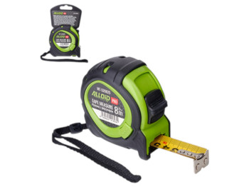 Рулетка измерительная Alloid Pro, 8 м/25 мм, фиксатор, магнитный наконечник, корпус с резиной