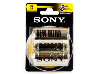 Батарейка солевая Sony New Ultra R20D (цена за блистер 2 шт)