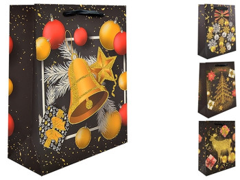 Пакет новогодний бумажный XXL Christmas bell 72x50x18см TL00064-XXL