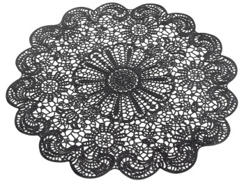 Подтарельник фигурный Кружева, 38см, цвет – черный