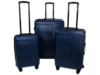 Чемодан с кодовым замком, пластик, металл, 20/24/28 дюймов, цвет тёмно-синий (цена за набор 3шт)