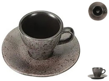 Набор для кофе Porland Ironstone, чашка 75мл, блюдце 12см (цена за набор 2 предмета)