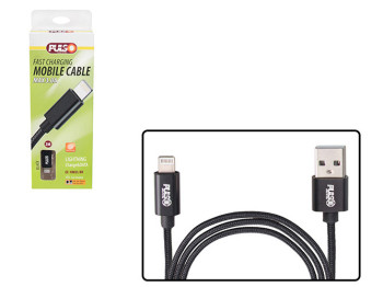 Кабель Pulso CC-1802L BK, USB - Lightning 3А, 2м, black (быстрая зарядка/передача данных)