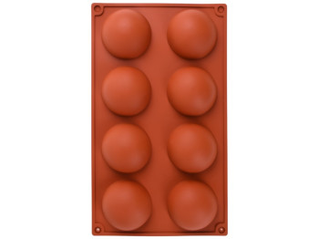 Форма для муссов и желе Полусфера, 8 ячеек, силикон, 27×16см, цвет коричневый