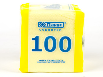 Салфетки "Парус" желтые однослойные 24x24см 100шт