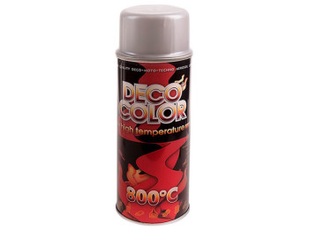 Фарба аерозольна Deco Color, термостійка 800С, срібляста, 400мл