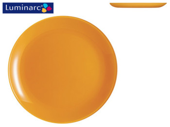 Тарілка обідня скляна Luminarc Arty Mustard 26см 68640