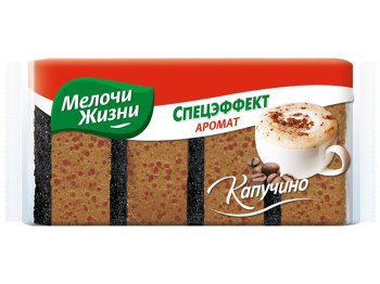 Губки кухонные Мелочи Жизни "Спецэффект Аромат капучино" 9,5х4,5х6,5см 4шт