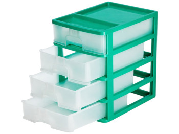 Комод настольный R-Plastic А4 на 4 ящика, мята, 35x25,5x38см, 03407