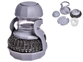 Щетка для мытья посуды с резервуаром для моющего средства, 12x8,5см