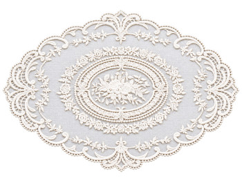 Серветка сервірувальна мереживна Lace Bouquet, молочно-біла, 29×41 см
