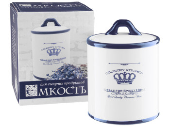 Емкость для сыпучих продуктов Империя керамическая 9,9х9,9х13,7см 600мл