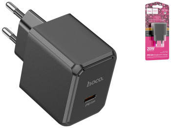 Сетевое Зарядное Устройство Hoco CS13A 1USB-C PD/QC 20W Цвет Черный
