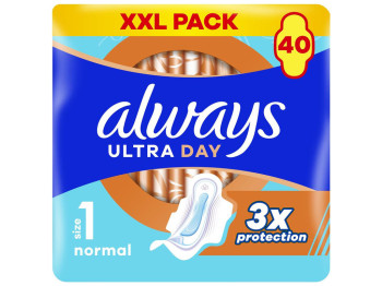 Прокладки гигиенические Always Ultra Day Normal, с ароматом, 4 капли, размер 1, 40шт