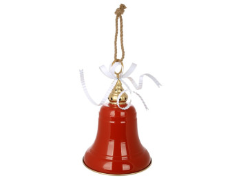 Подвеска металлическая Christmas bell, 29,5×42см, 67см, цвет красный