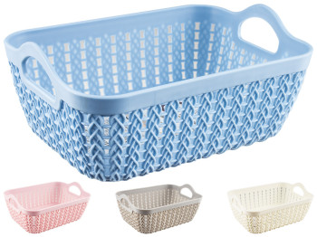 Корзина-плетенка для специй пластиковая (расцветка ассорти) 19х14х7,4см