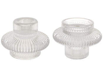 Свічник двосторонній прозорий, 5,8×8см